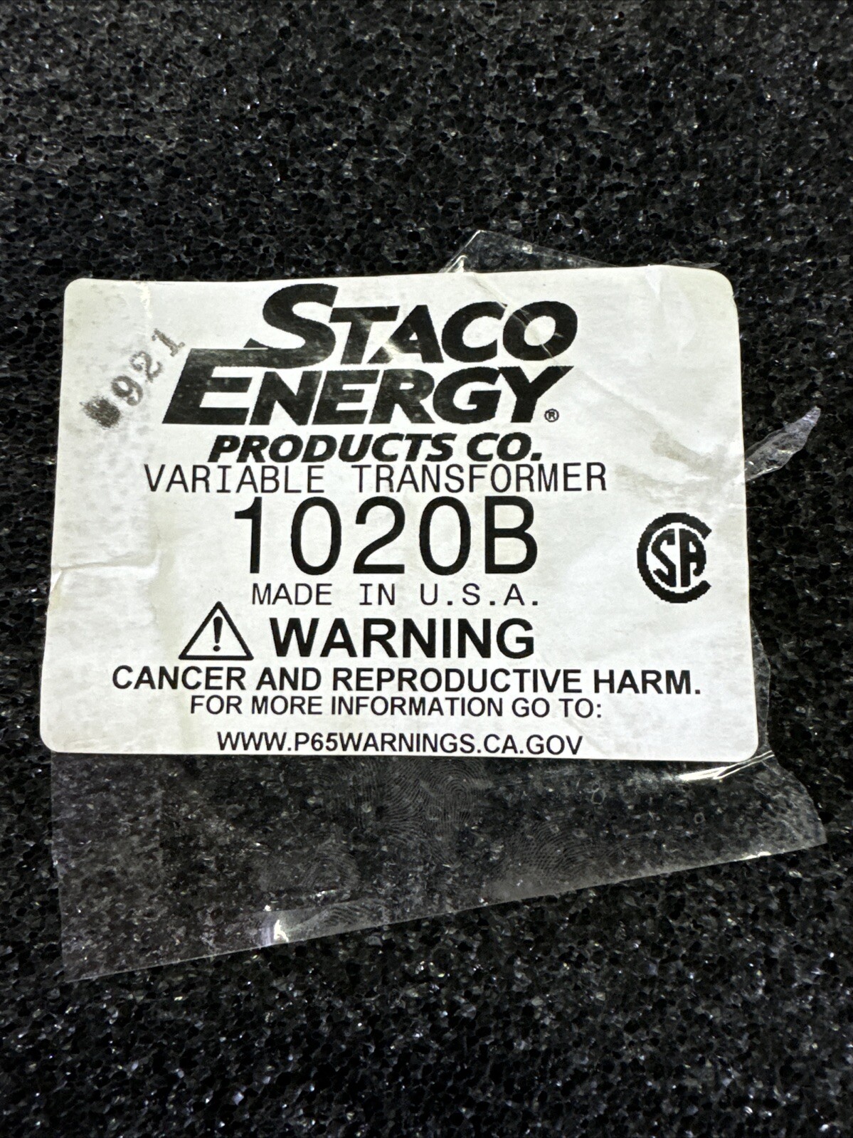 Statco Variable Transformer 1020B Brand New In Box