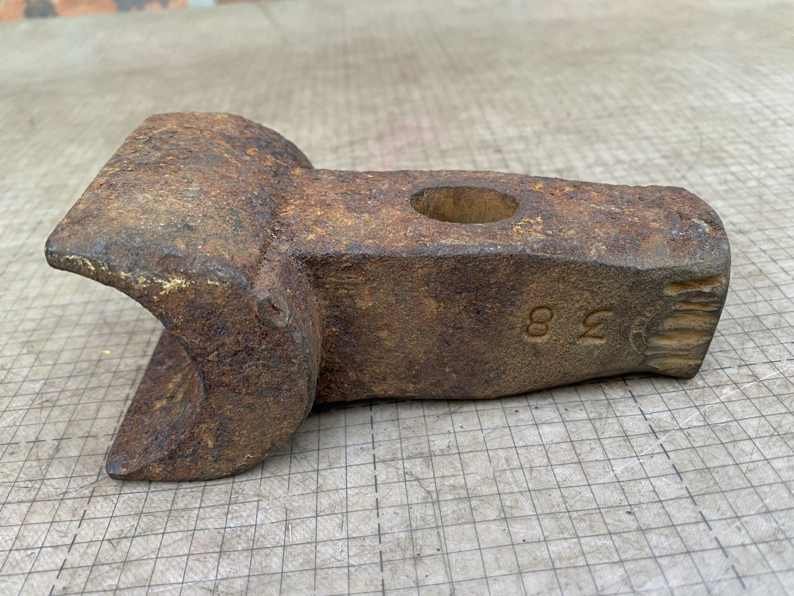 Vintage Atha ? #38 Hammer HEAD 4-1/2 lbs. Blacksmith Anvil Forge Old Rusty Tool