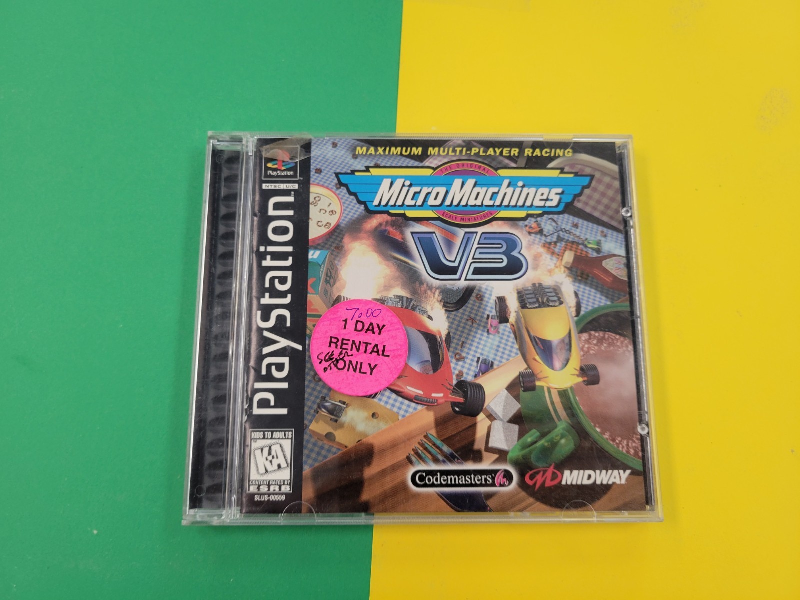 Micro Machines V3 (Sony PlayStation 1, 1997) - Case And Manual Cover Only