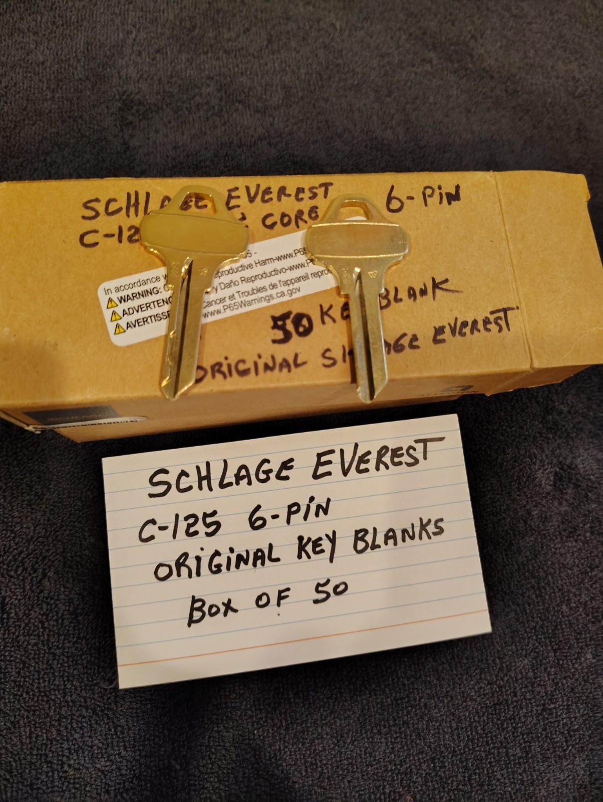 Schlage Everest C125 Key Blanks, 50-Pack, Model 35-009-EV.468.S.C125.N