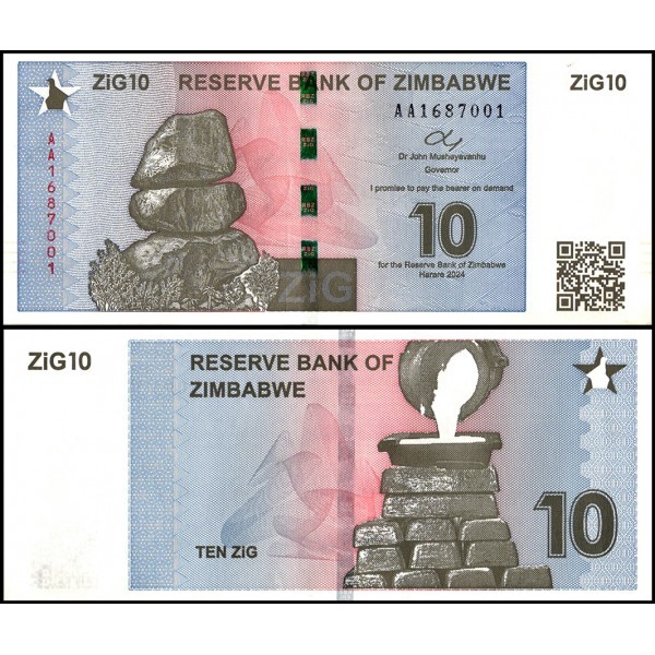 ZIMBABWE 10 ZiG 2024 - UNC - Pick 110a