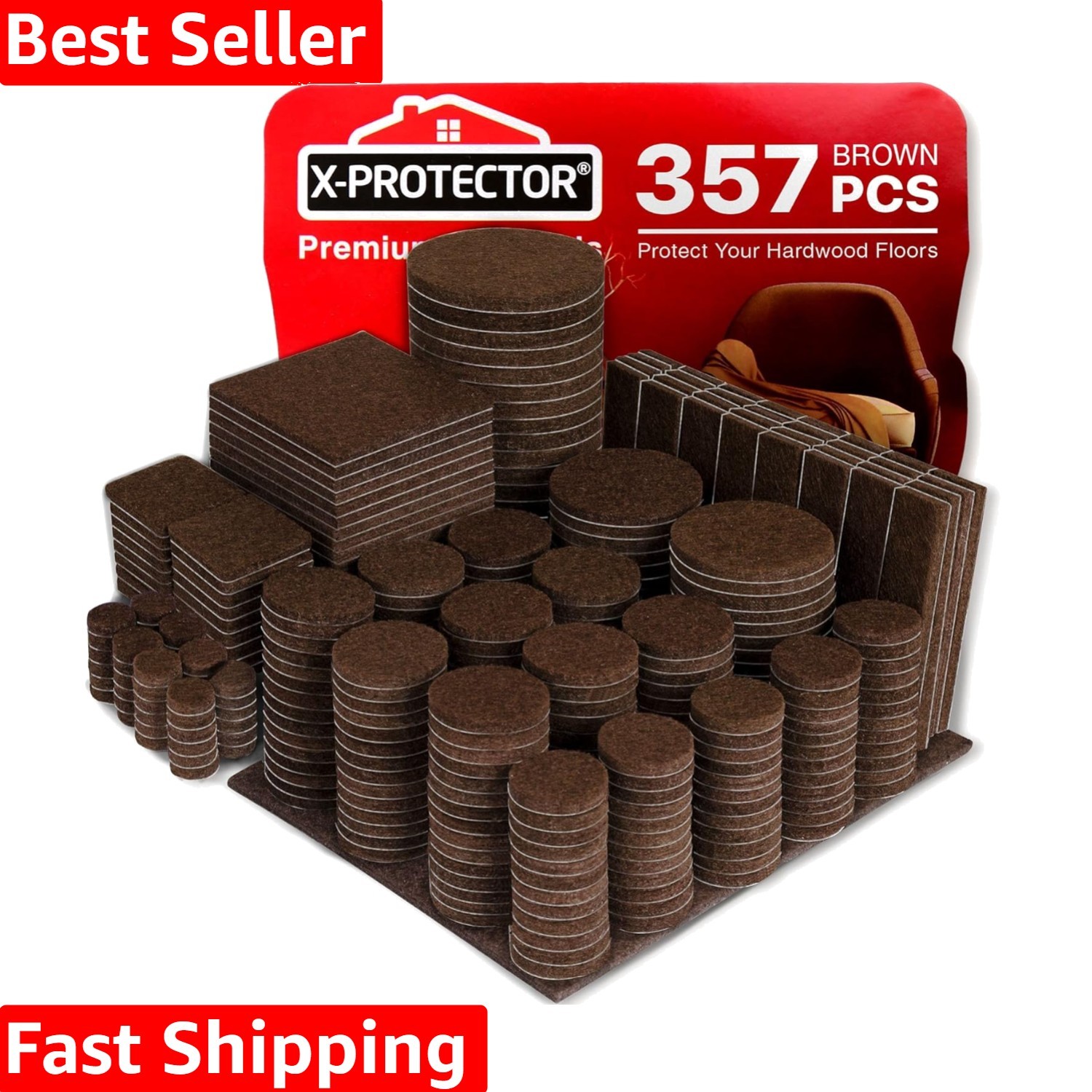 357 pcs  Huge Pack Felt Furniture Pads! Quantity of Furniture Sliders with Ma...