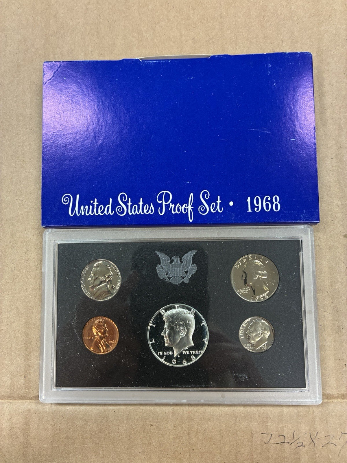 1968 U.S. Mint Proof Set - Blue Box 40% Silver 50c