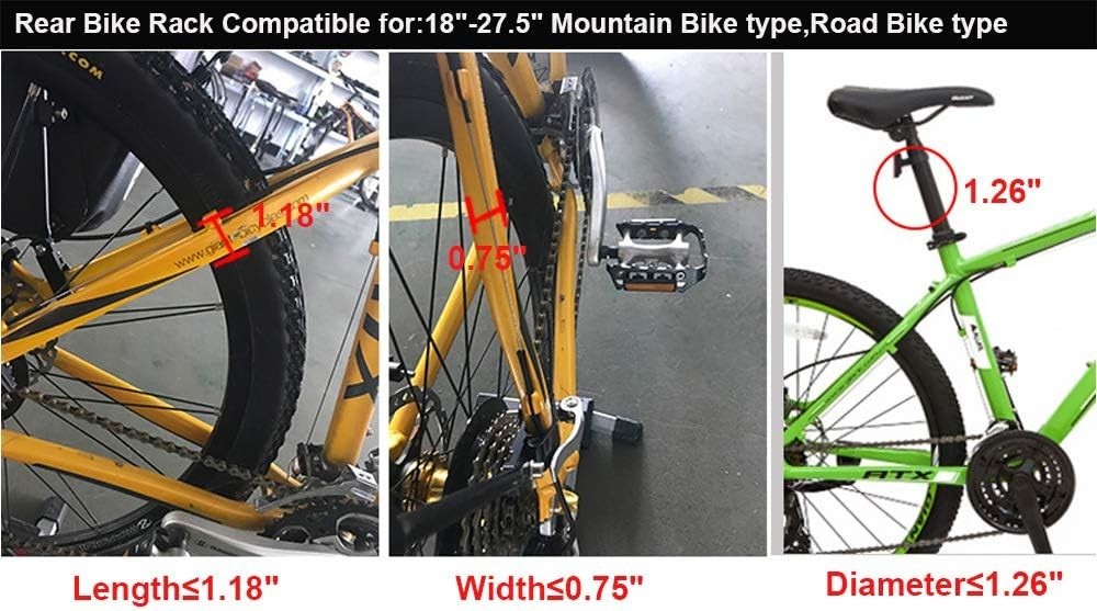 Rear Bike Rack Bicycle Cargo Rack Quick Release Adjustable Alloy Bicycle Carr...
