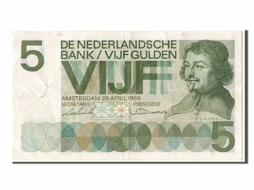 [#303418] Banknote, Netherlands, 5 Gulden, 1966, 1966-04-26, AU(55-58)