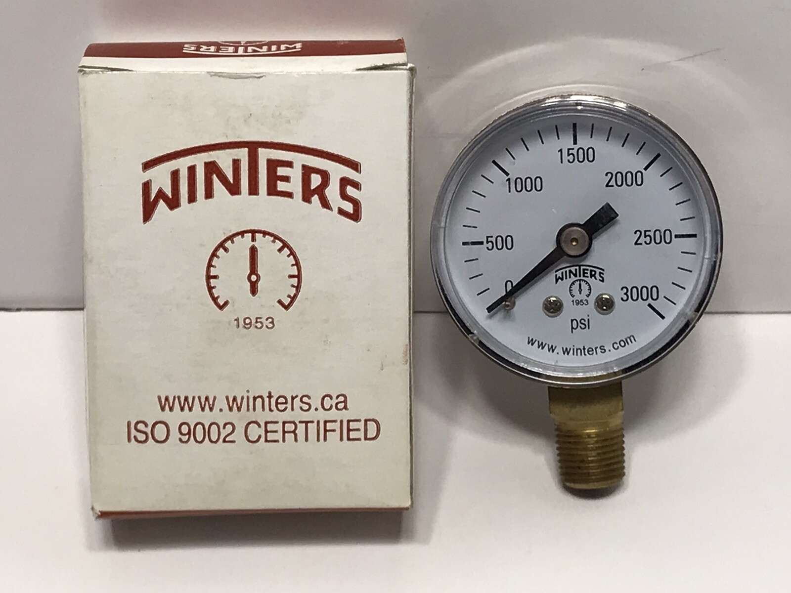 NEW WINTERS Gauge 0-3000 PSI ISO 9002 Certified New Old Stock FREE SHIPPING