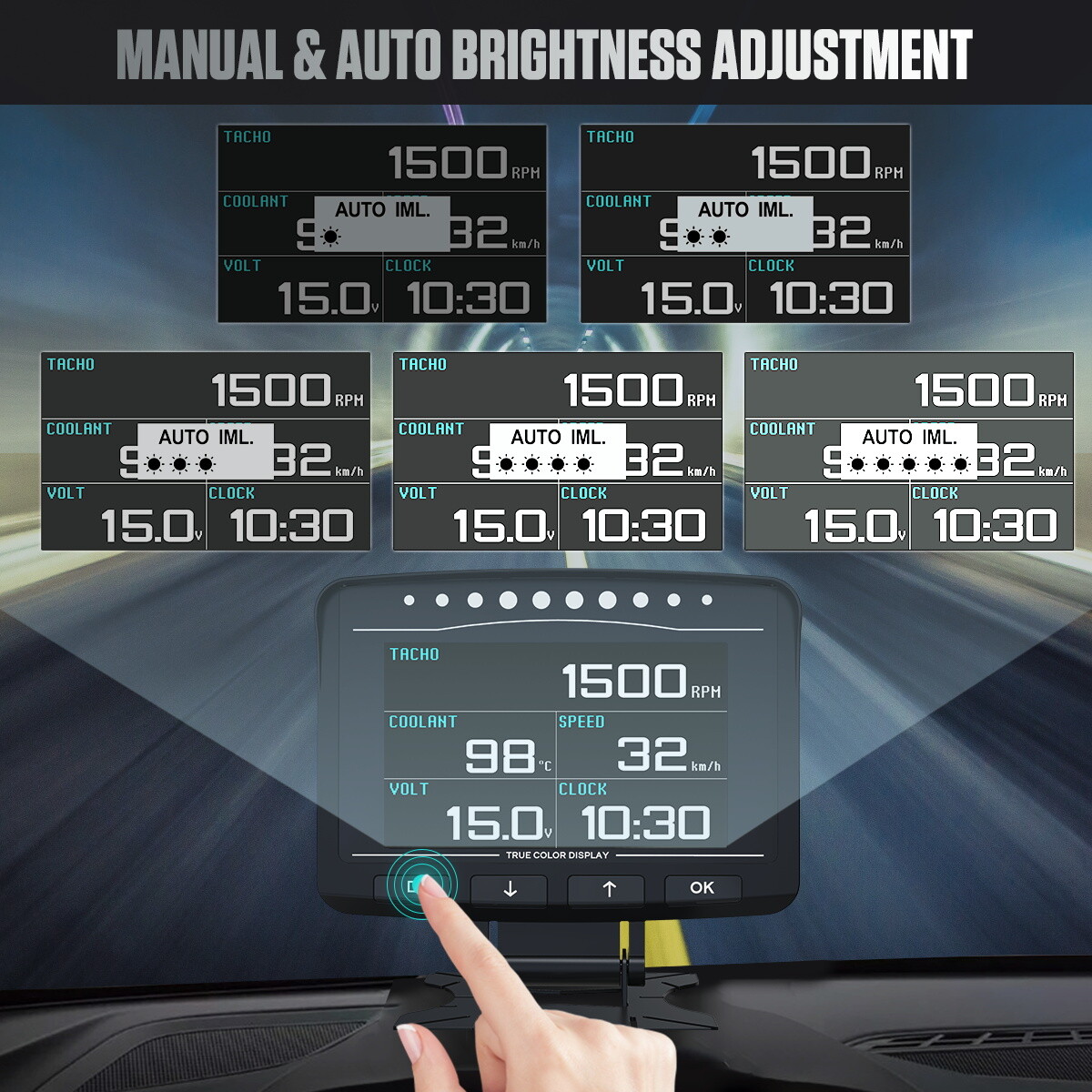 Car OBD2 Digital Speedometer Meter Overspeed Alarm Oil Temp Engine Monitor