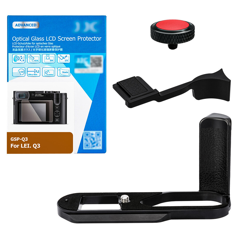 JJC 4 Accessories Kit for Leica Q3 Screen Protector+Thumbs Up Hand Grip+Button