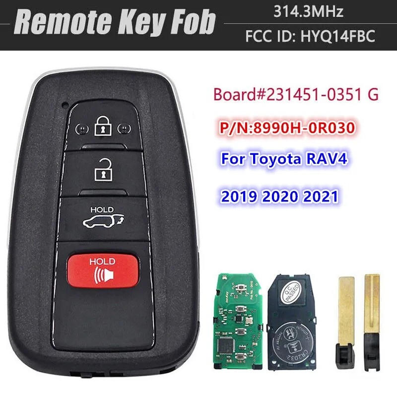 for Toyota RAV4 2019 2020 2021 Smart Key Keyless Remote Fob HYQ14FBC - 0351 G