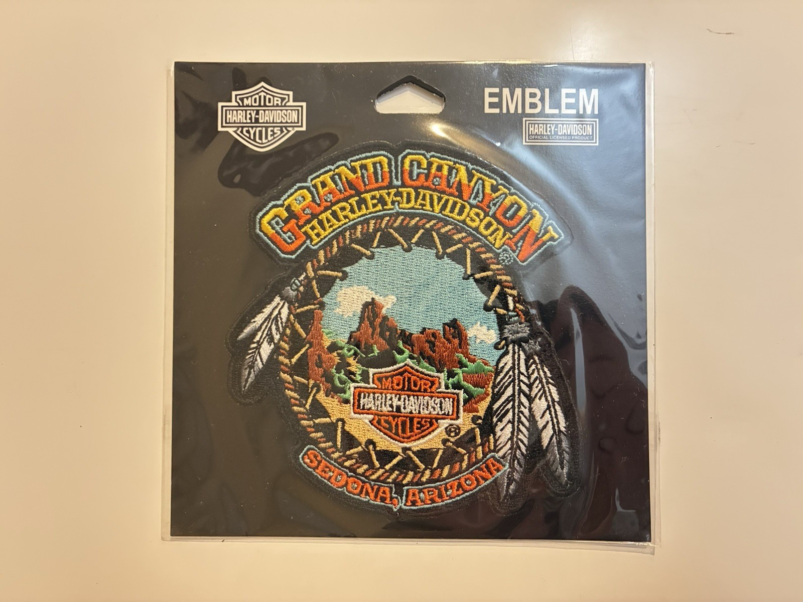NOS Harley Davidson Grand Canyon Dealer Patch Emblem Sedona Arizona Feather