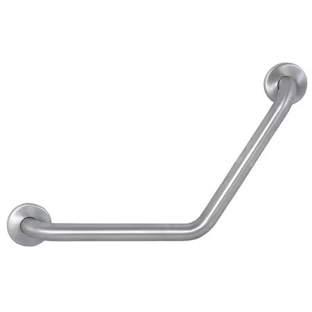 Wall Mount Boomerang Grab Bar, 24" L, Stainless Steel, Satin With Textured