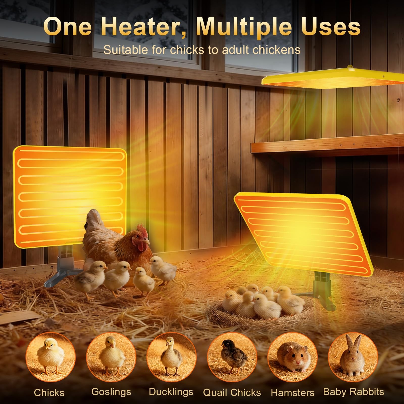 Brooder Plate for Chicks, 50â€“158â„‰ Chick Heat with Smart yellow