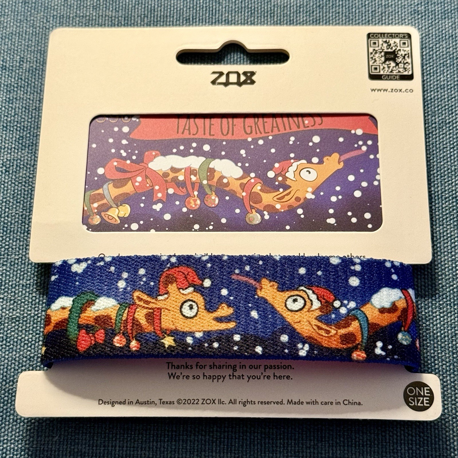 New! ZOX Strap *TASTE OF GREATNESS* Sz ONE SIZE/MEDIUM - Reversible Wristband