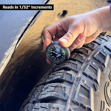 Tread Depth Gauge, Dial Type (Reads in 1/32")