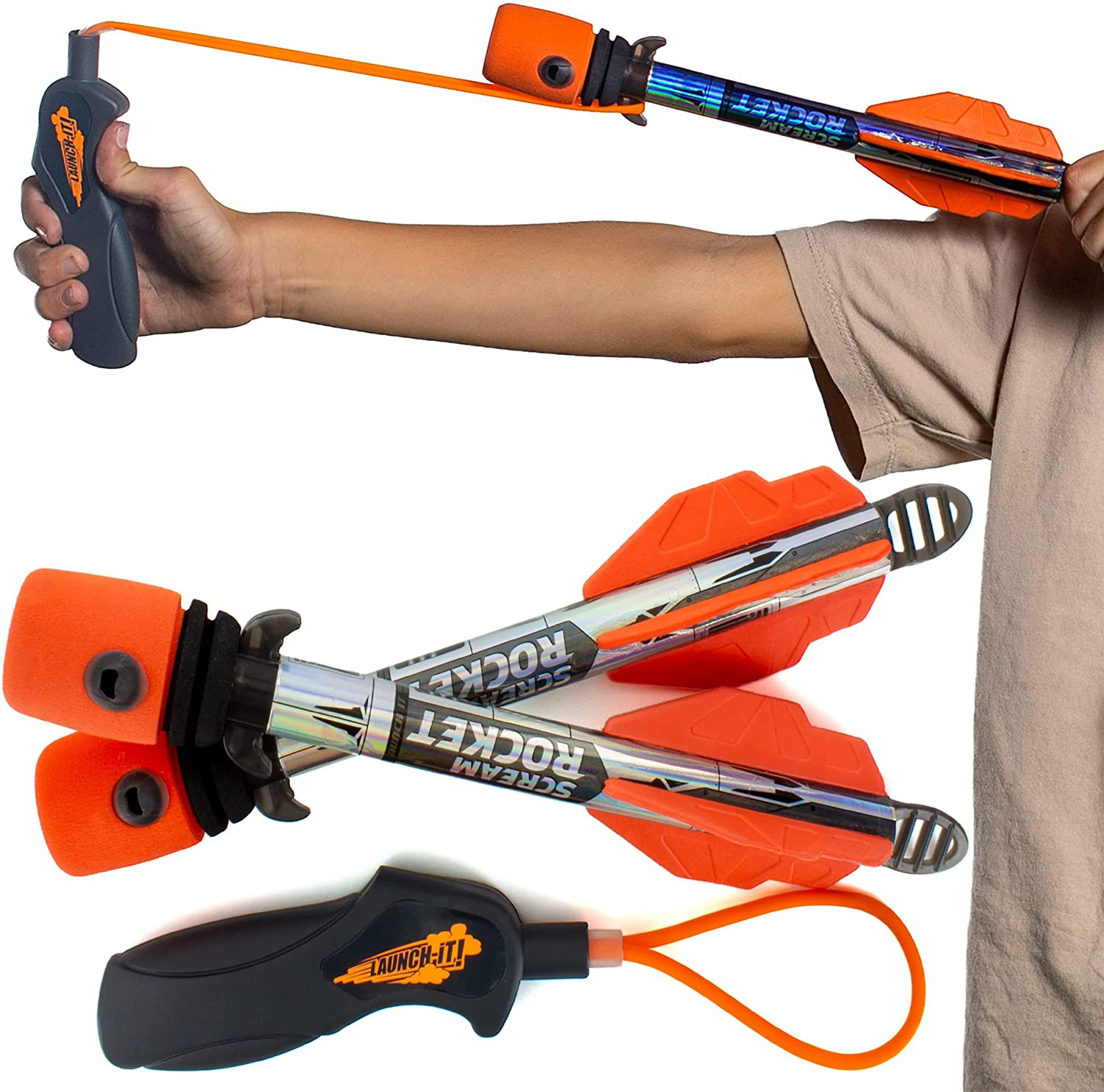 Toy Rocket Launcher for Kids: Outdoor Toys Slingshot Rocket Launchers - Best Gif