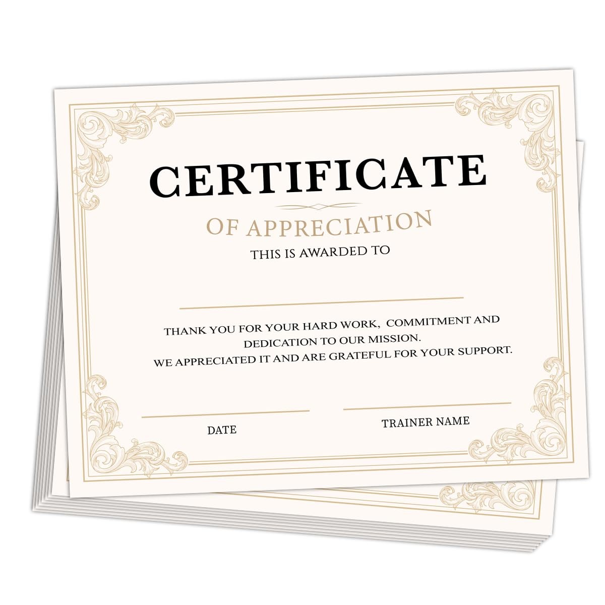 25 PCS Certificate of Appreciation Employee Month Retirement Staff 8x10