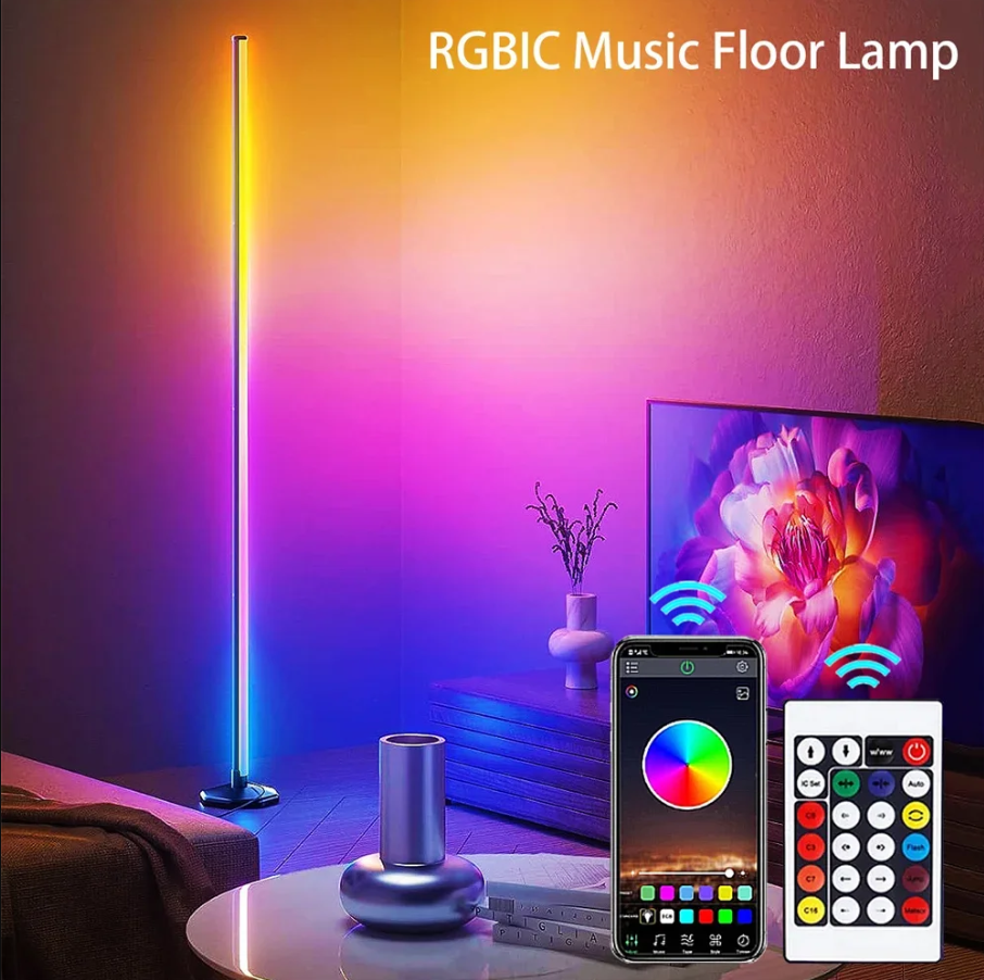 2× 47" Smart LED Floor Lamp RGB Remote & APP Control Music Sync Corner Lighting
