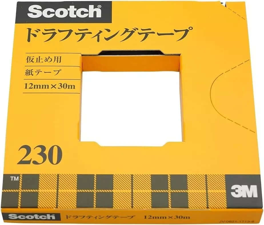 3M Scotch Drafting Tape 12mm x 30m Paper With Cutter Boxed 230-3-12