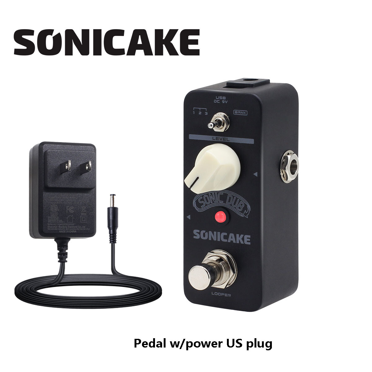 SONICAKE Looper Guitar Effects Pedal Loop Station Pedal Sonic Dub+ 9V adapter