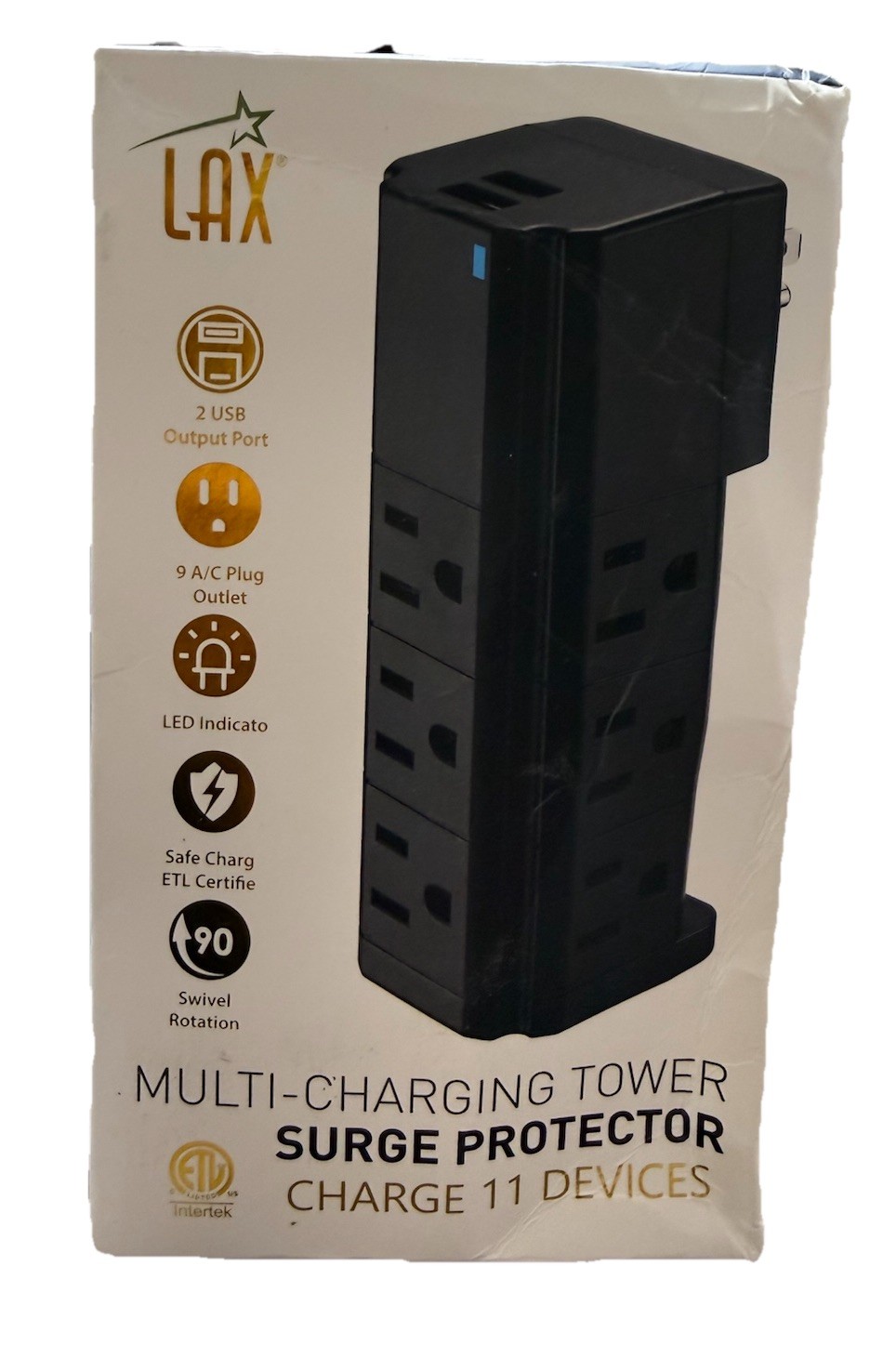 LAX -Multi-Charging Tower Surge Protector - Charge 11 Devices