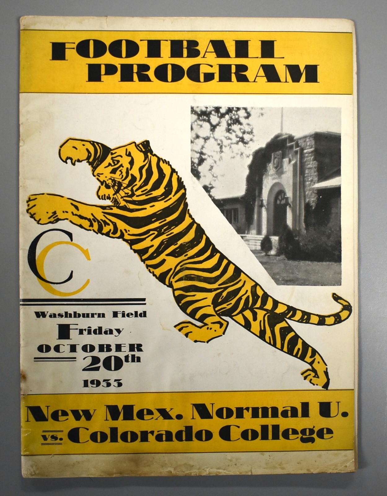 New Mexico Normal University vs Colorado College October 20th 1933 Game Program