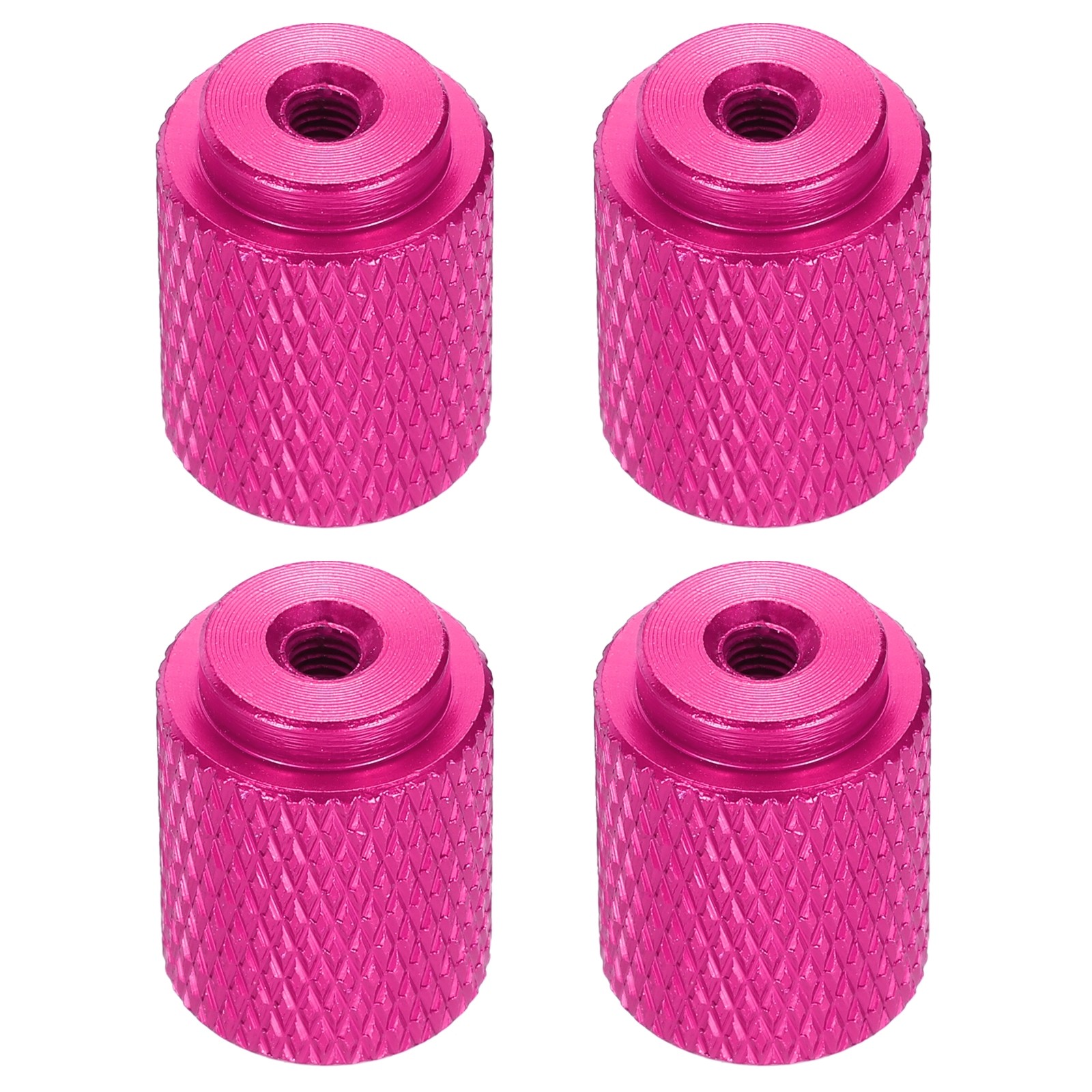 4pcs Knurled Thumb Nut, M3 12mm OD 16mm Height Aluminium Alloy Pink