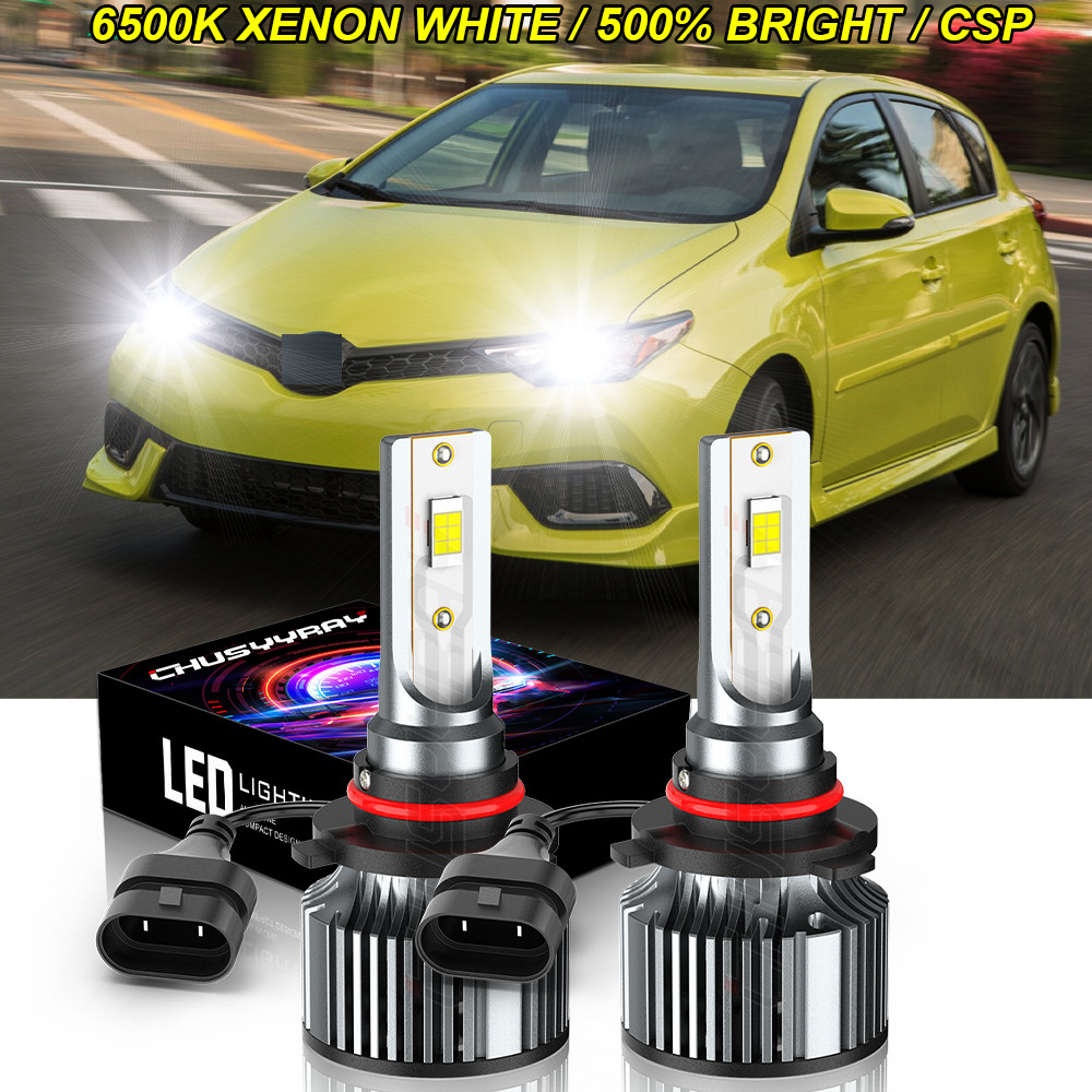 For Scion iM 2016 - 2PC 9012 LED Headlights High/Low Beam Bulbs 6500K White K9B