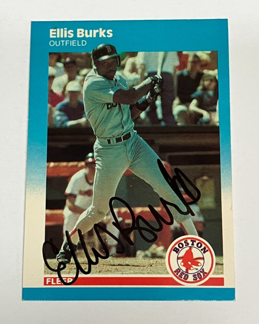 1987 Fleer Glossy ELLIS BURKS Signed Autographed card #U15