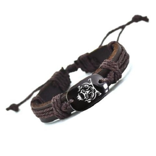 Adjustable Love Tiger Leather Bracelet Tiger Wristband