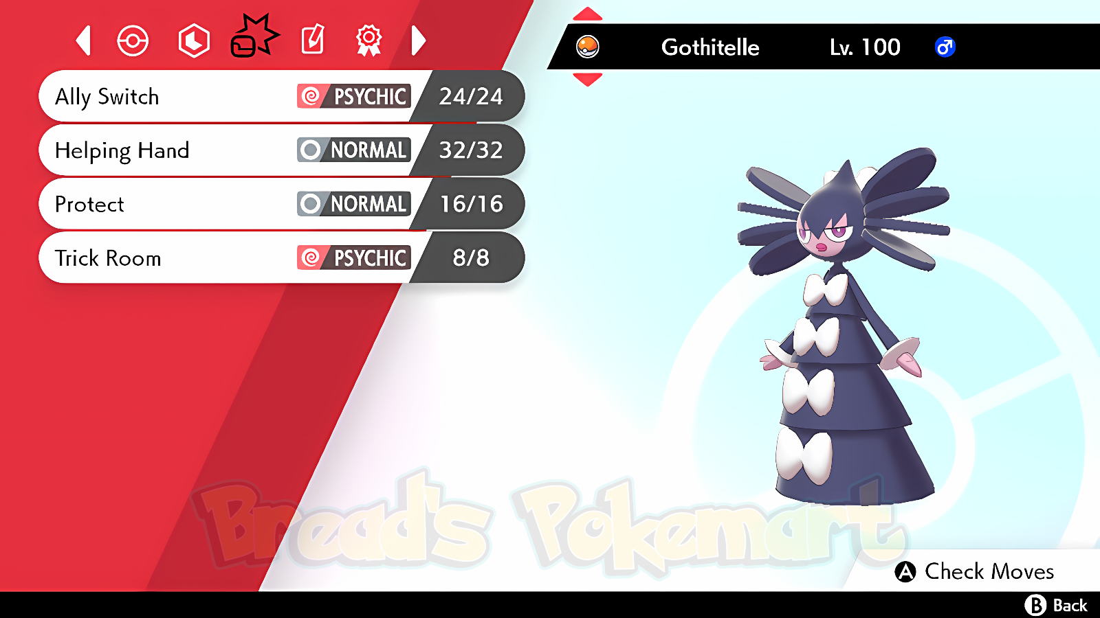 GOTHITELLE ✨ Ultra SHINY 6IV ✨ Pokemon SWORD and SHIELD lv100 EVs +MasterBall