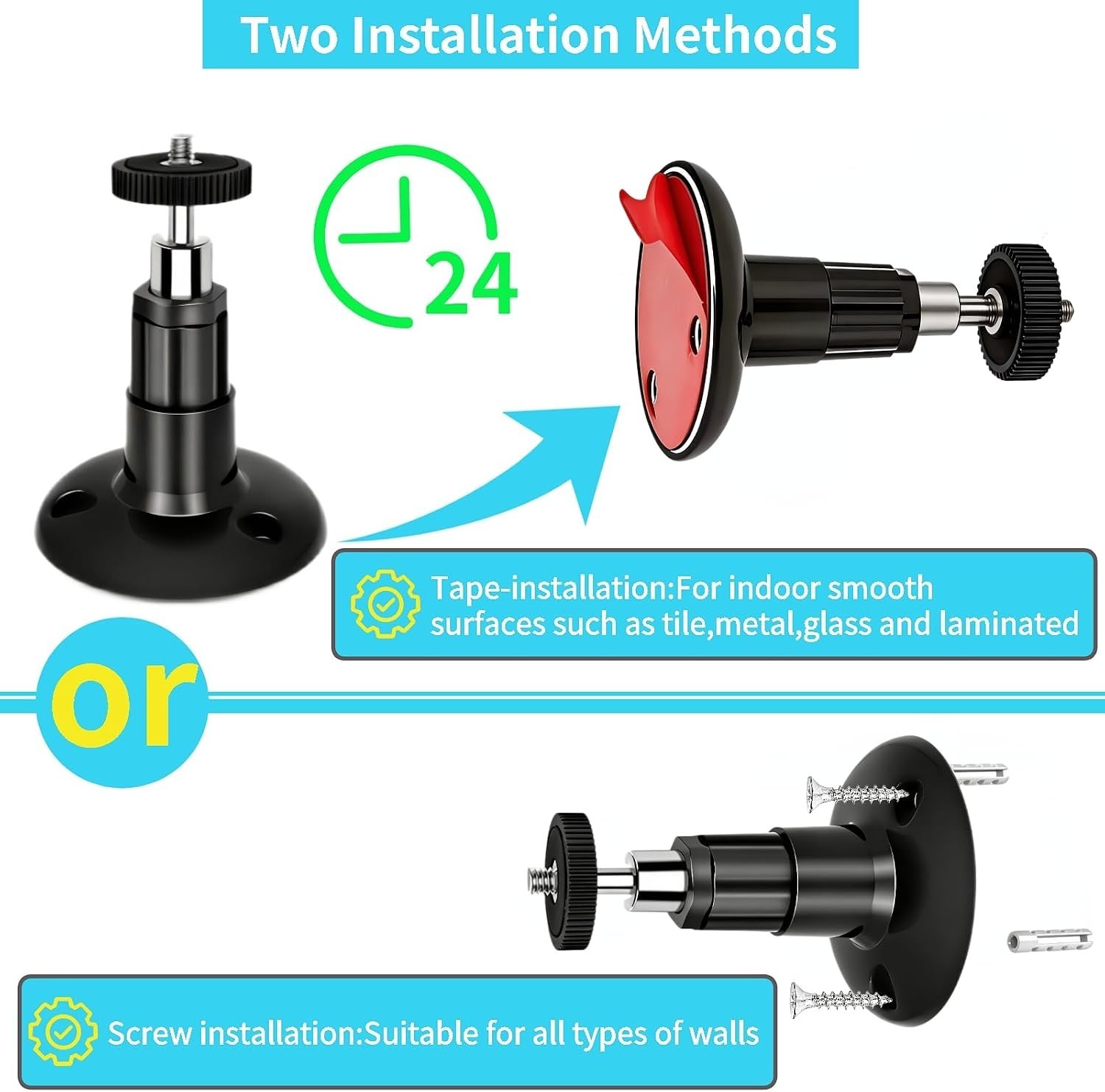 2 Pack Adjustable Security Wall Mount for Ring & Arlo Cameras - All Weather