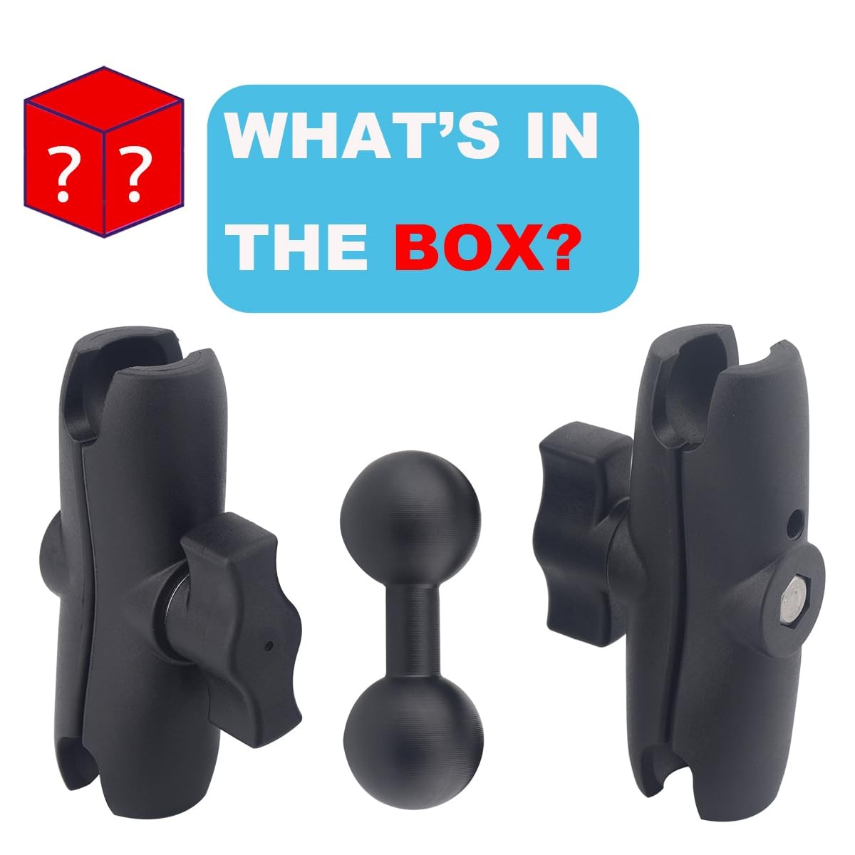 Ball Double Socket Arm with Dual Extension Ball Adapter with RAM B Size 1"