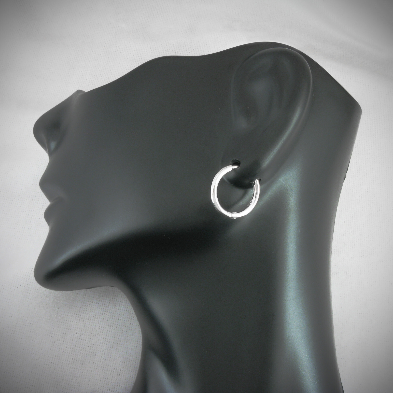 Simple Huggie 12mm Earrings SOLID '925' Sterling Silver - NEW!
