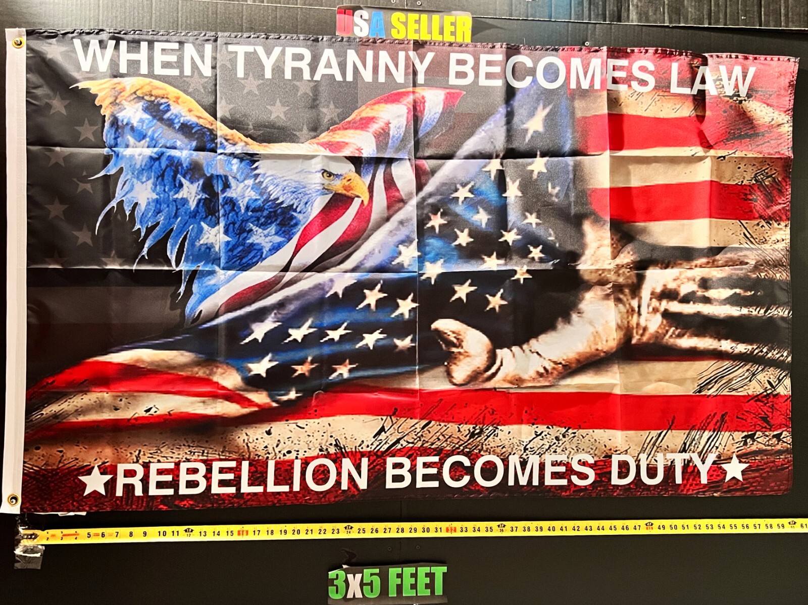 Donald Trump Flag FREE USA SHIP Tyranny Eagle Maga Republican Desantis Sign 3x5'