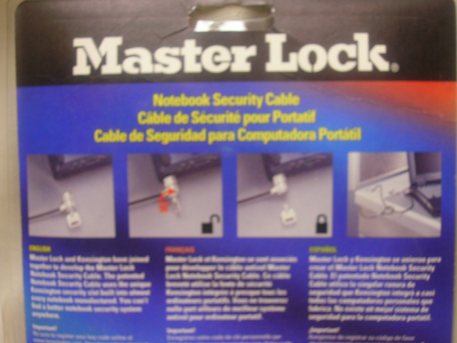 Master Lock Notebook Security Cable #64032A NIP Fits Most Notebook Computers NEW