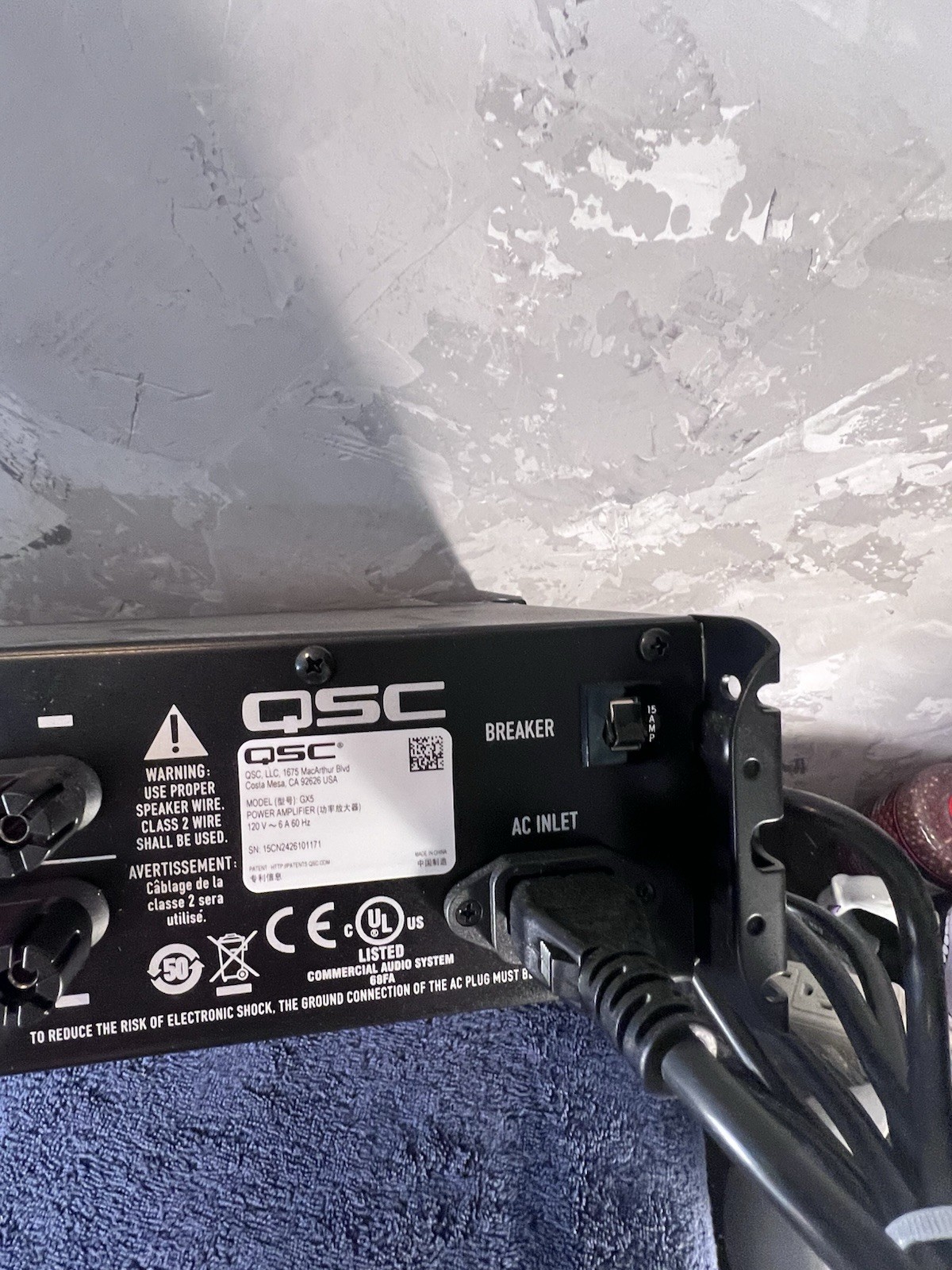 QSC - GX5 2 Channel Rackmount Power Amp – Fully Tested W/ Power Cable