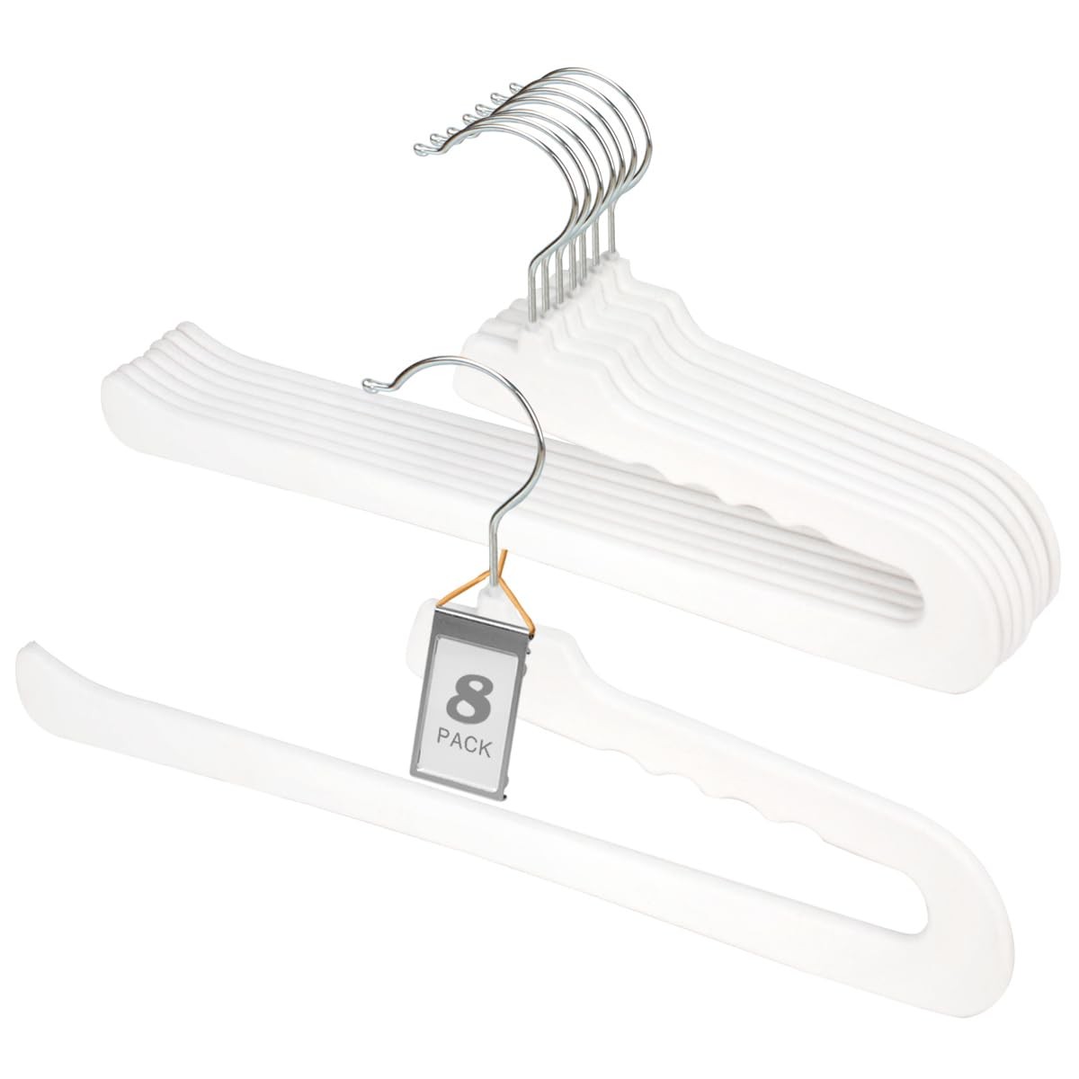 Velvet Pants Hangers,8 Pack Non Slip Felt Slack/Trouser Hanger,Slim & Sleek H...