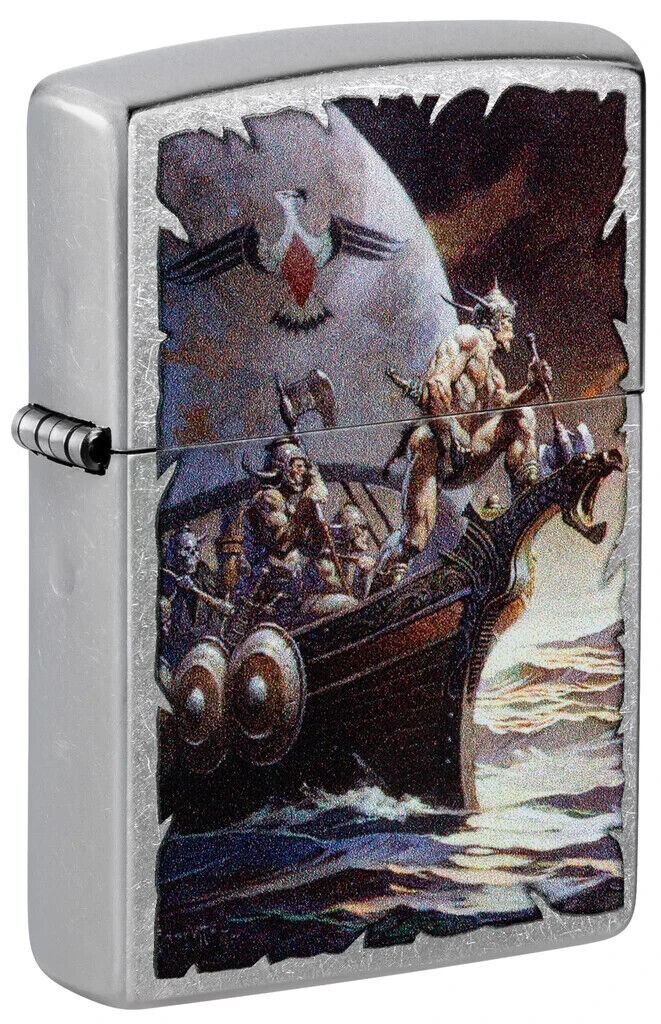 Zippo Frank Frazetta Pirate Ship Design Street Chrome 48953