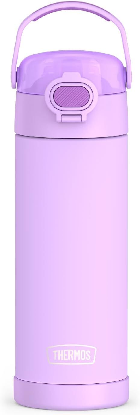 16 oz Stainless Steel Vacuum Insulated Bottle with Wide Mouth Lid, Neon Purple