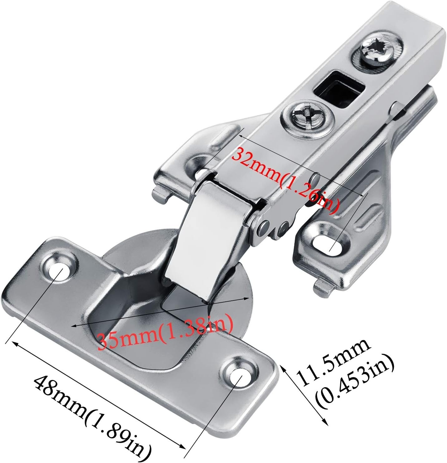 Kitchen Cabinet Hinge for Face Frame Cabinet, Concealed Cabinet Hinge W/ Screw