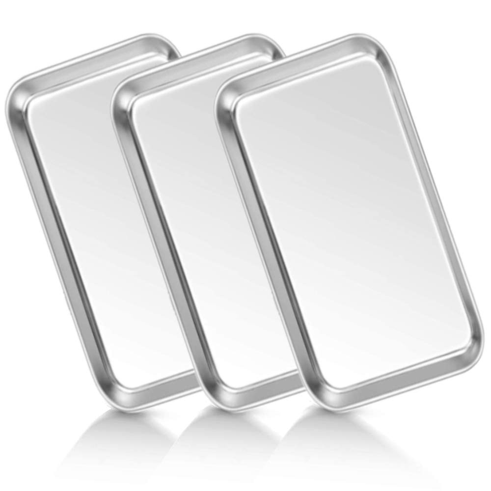 3-Pack Medical Tray Stainless Steel Dental Lab Instruments Surgical Metal Trays