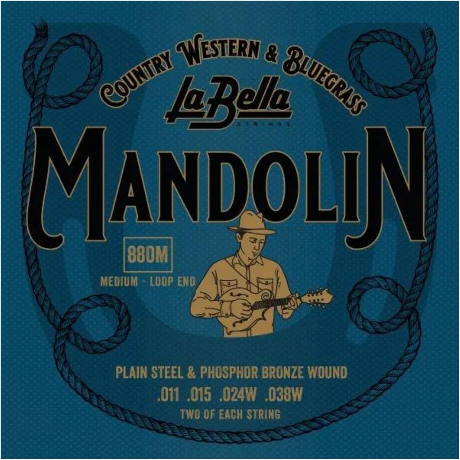 LABELLA MANDOLIN STRING SET PHOSPHER BRONZE WOUND LOOP END MEDIUM 880M (011-38W)