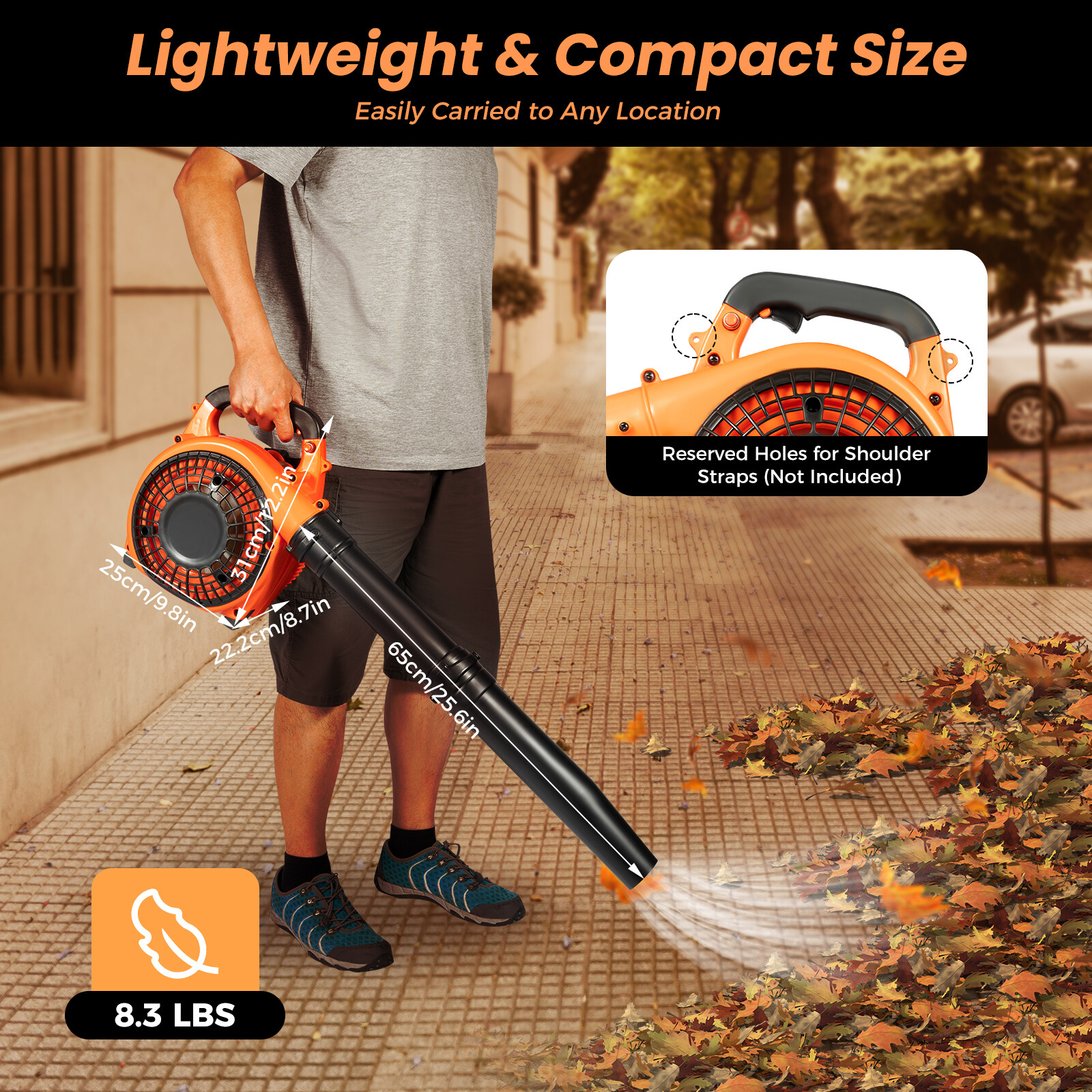 25.4CC 2Stroke Gas Powered Leaf Blower Gasoline Commercial Handheld Grass Blower