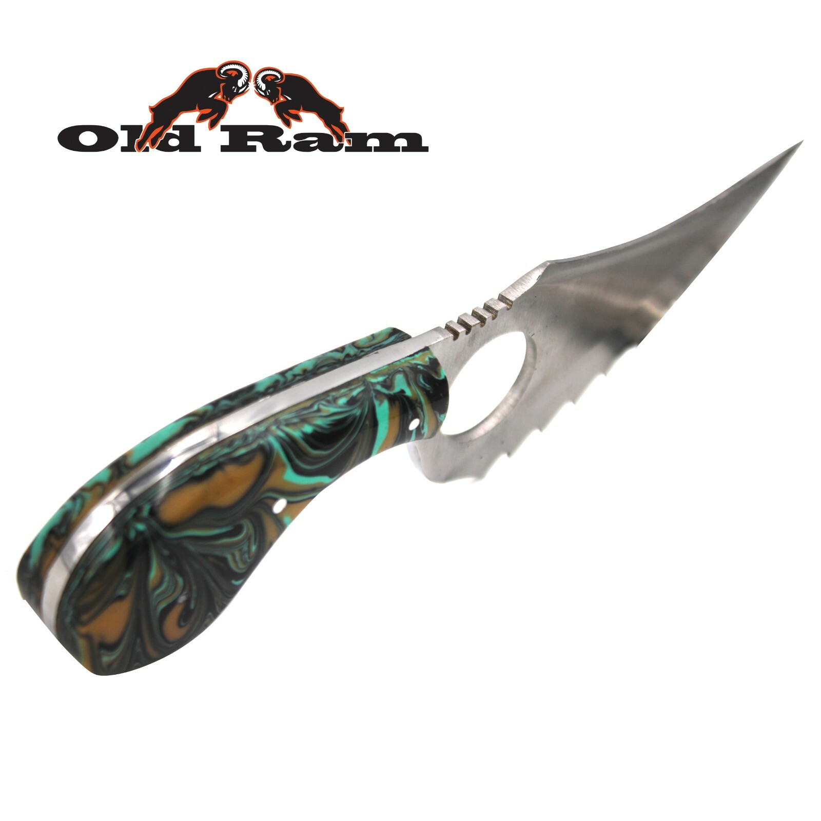 Old Ram Fixed Blade Skinner Knife w/Leather Sheath