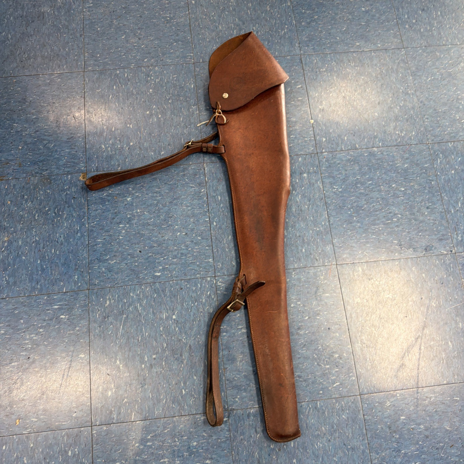 Heiser Keystone Lighten Berger 63S Leather Rifle Saddle Scabbard Cowboy Horsebak