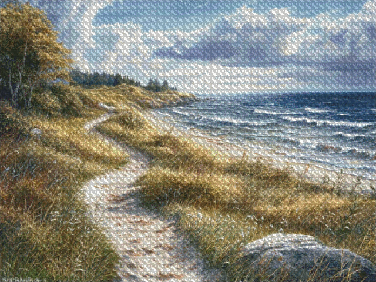 Sea Breeze Trail 2 - Chart Counted Cross Stitch Patterns Needlework DMC Color