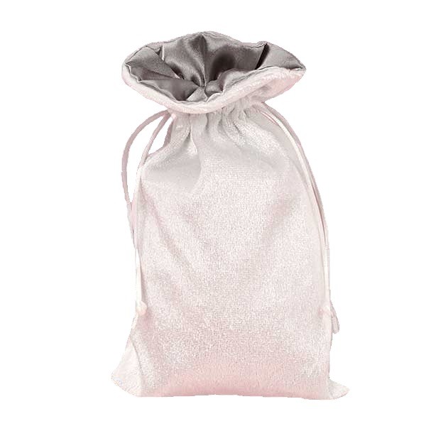 New 5” x 8” White Velvet Dice Bag with Silver Satin Lining - Ships w/ Tracking