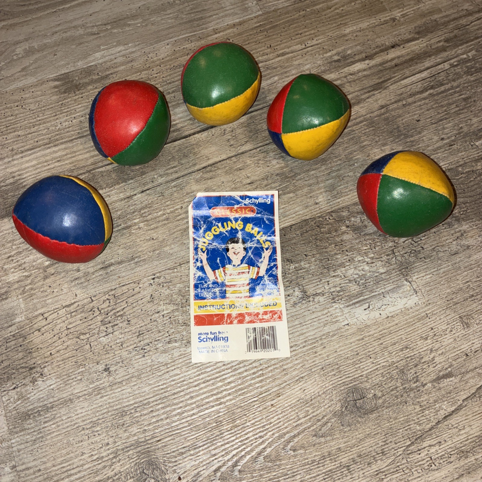 Schylling (5) Classic Juggling Balls - Colorful Vinyl Toss-and-Catch Bead-Filled