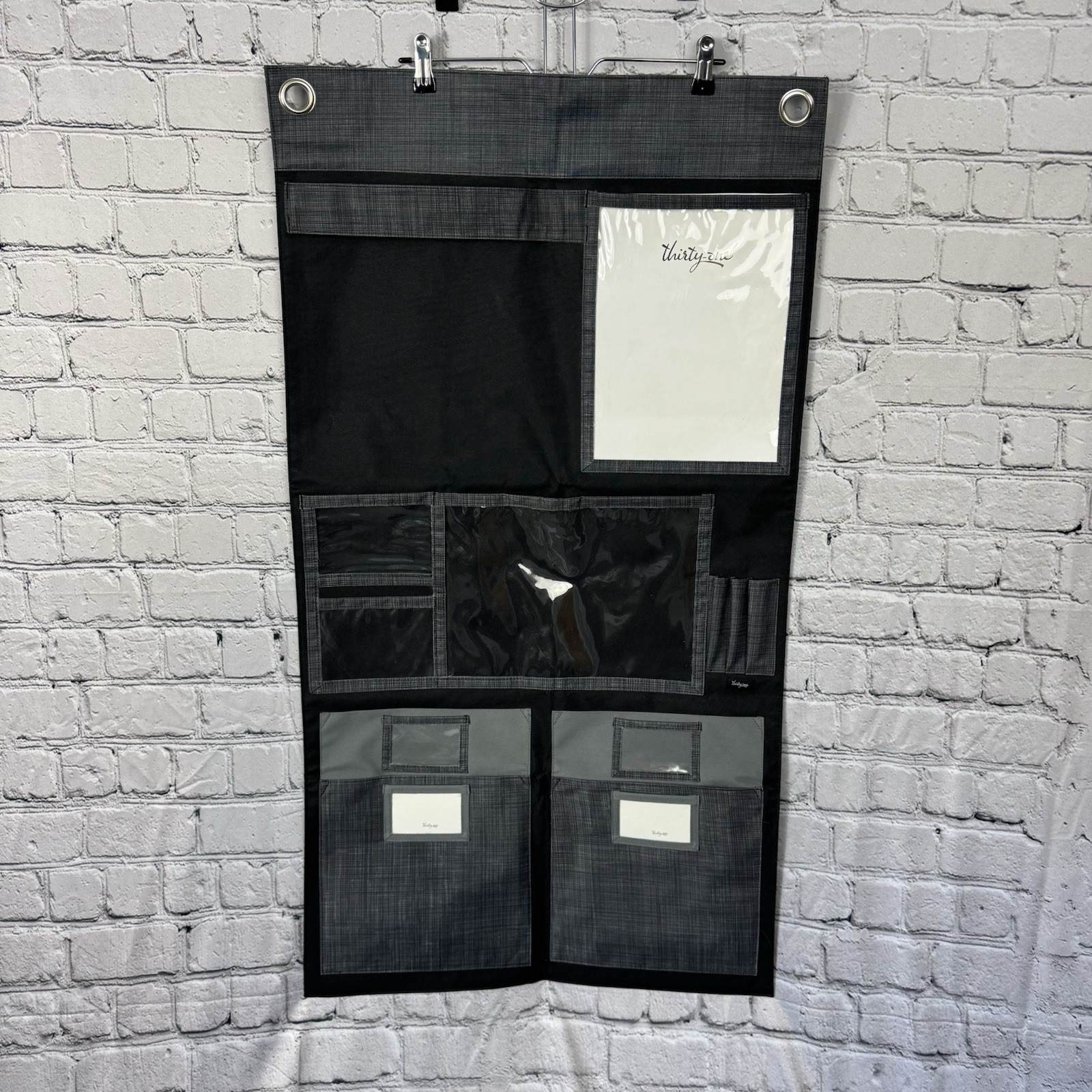 Thirty-One Hang Up Wall Organizer Black New!  41 x 22 Home School