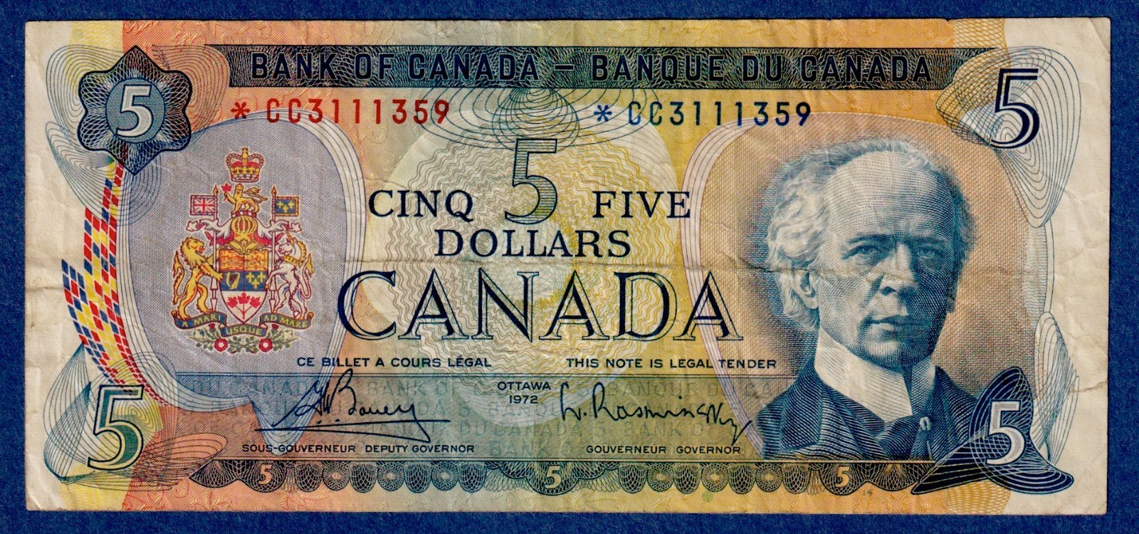 Canada  $5 1972 BC-48aA / P-87a Circulated Replacement /Asterisk Note *CC3111359